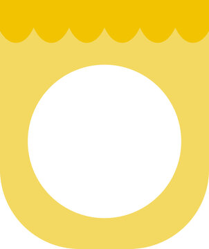 Yellow Bunting Flag Garland Element with Circular Copy Space Vector Illustration