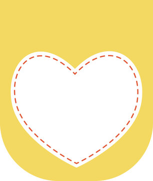 Yellow Bunting Flag with Stitched Heart Frame for Text Vector Illustration