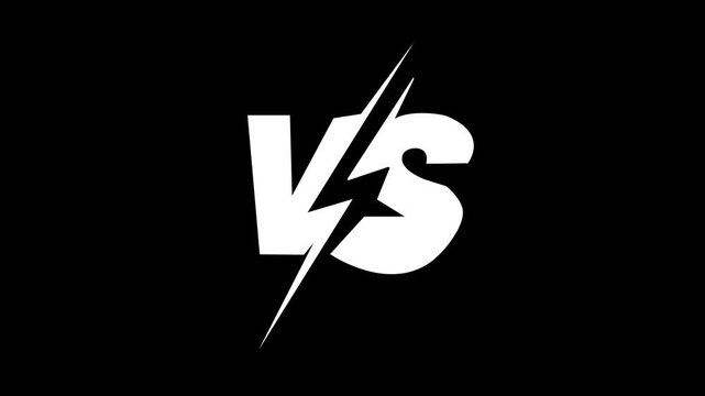 VS versus bars icons . blue color neon animated versus vs bars neon multiplayer co op team with smokey on black background. 4k video motion graphic animation. black background. V/S ANIMATION .4k