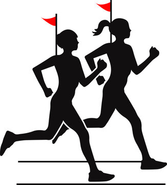 Runner Silhouette For Marathon Event Illustration 