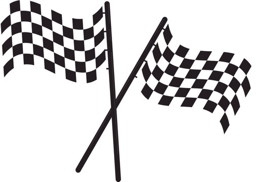 Checkered Running Race Flag Illustration