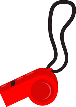 Red Sports Whistle Illustration