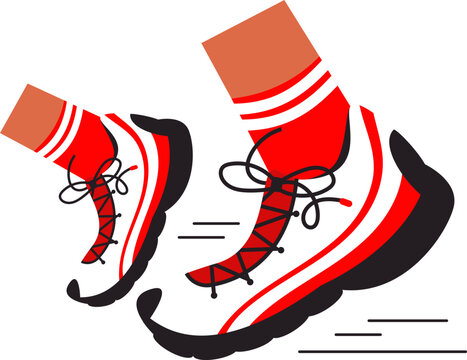 Running Shoes in Motion Illustration