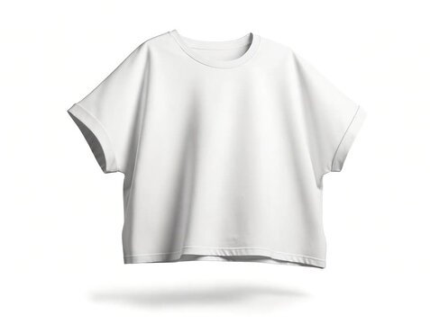 White oversized boxy fit t-shirt rotating for apparel mockup