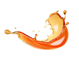 Fototapeta premium Orange Liquid Splash with Droplets