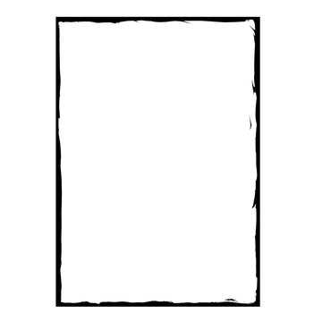 Rough textured black border frame overlay with textured distressed abstract decoration template isolated background photograph scrapbook borderless borderline