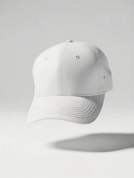 White classic baseball cap rotating for casual outdoor lifestyle fashion