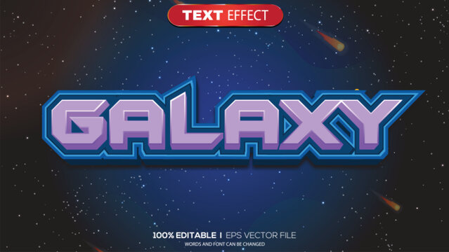3D text effect galaxy theme