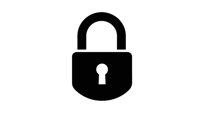 Black Padlock with Keyhole.