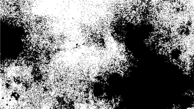 Distressed grunge texture vector, black and white grainy spray paint background, vintage ink splatter overlay for urban graphic design