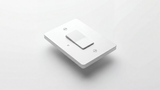 Modern white light switch isolated on white background for smart home design