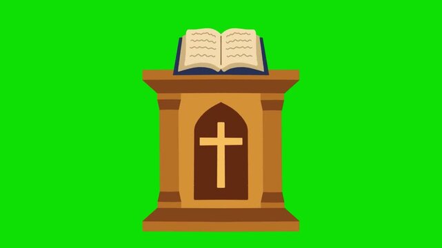 Video of a church lectern with an open bible for Saints Philip and James Feast Day. Saints philip and james feast day. Hand drawn.