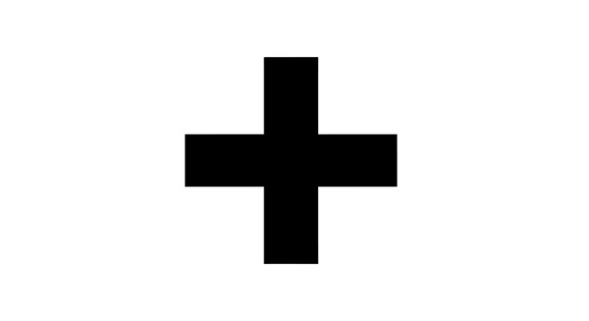 Black Plus Sign Symbol Icon.