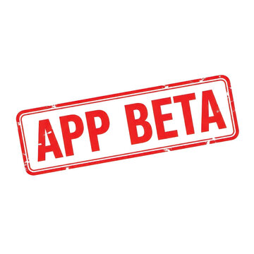 App beta testing stamp in bold red and white