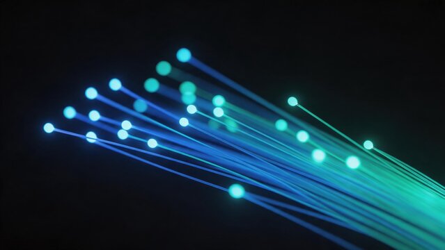 Fiber optic cables with glowing tips