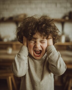 Child Screaming and Covering Ears