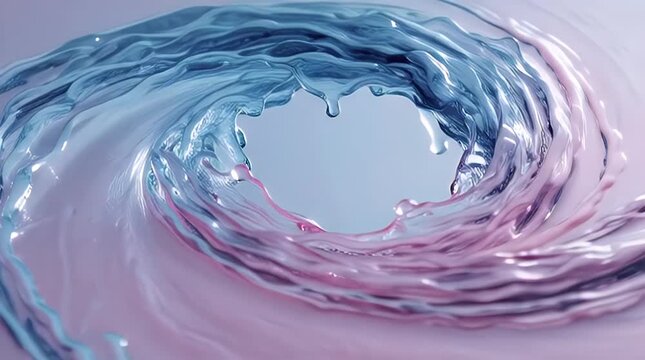 Colored Water Vortex with Smooth Flow, Clean Abstract Background