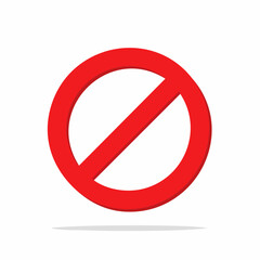 Fototapeta premium Red prohibition sign with diagonal line
