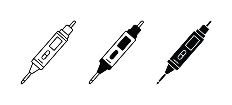 Digital Thermometer Icons, Medical Device Vector Set, Healthcare Tool Graphics