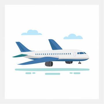 Modern Airplane Flying in Sky with Clouds