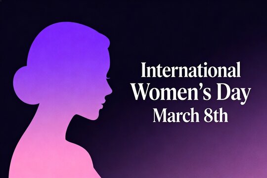 Silhouette of woman celebrating International Womens Day