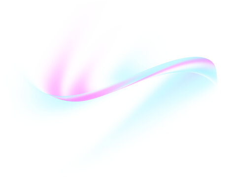 Abstract overlay ethereal pastel glowing pink and blue light wave curve smoke png element