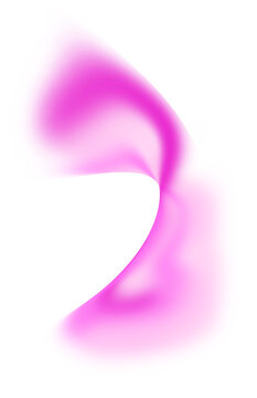 Abstract flowing overlay pink magenta fluid gradient wave on transparent background