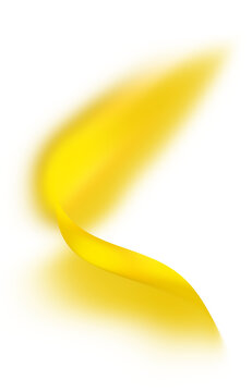 Yellow light swoosh flowing energy curve streak overlay png element on transparent background