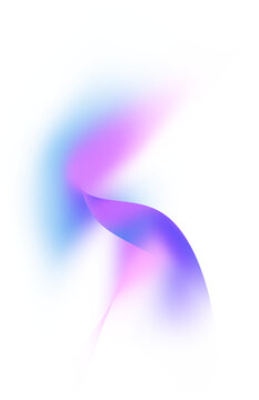 Iridescent ethereal pastel abstract gradient fluid swirl curve overlay png element