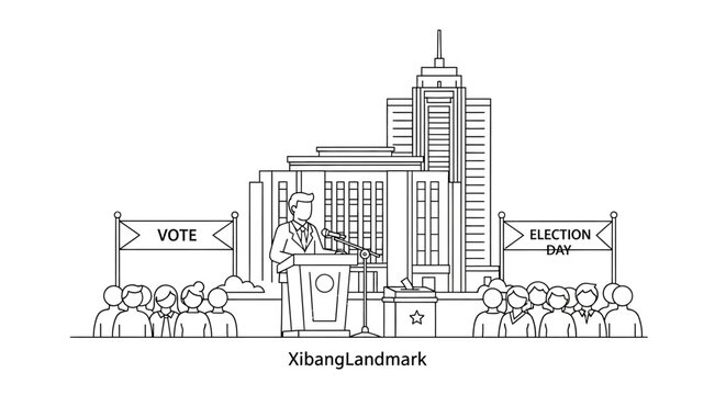 Political Candidate Speaking at Election Day Rally