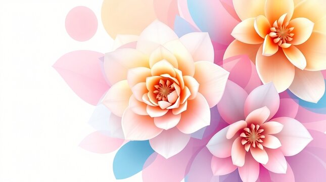 Abstract Gradient Floral Shapes Background with Smooth Vibrant Botanical Color Flow