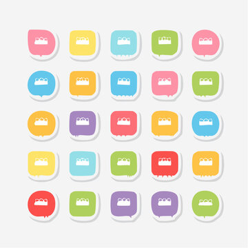 Colorful Icons with Crown Symbol