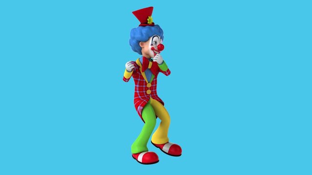 Fun 3D cartoon clown dancing (with alpha channel)