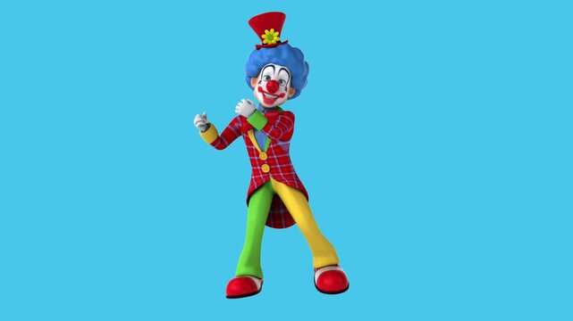 Fun 3D cartoon clown dancing (with alpha channel)