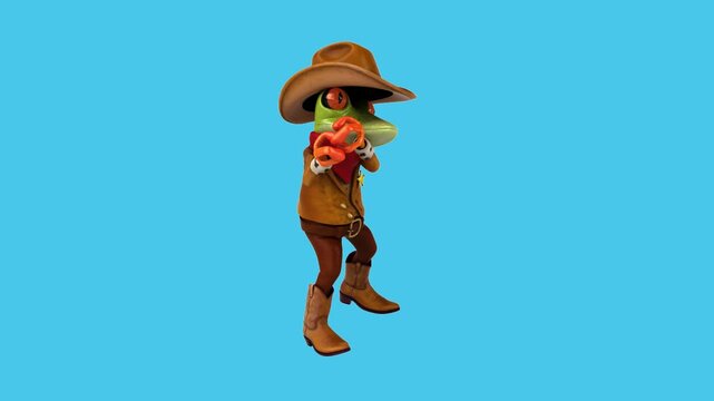 Fun 3D cartoon frog dancing (with alpha channel)