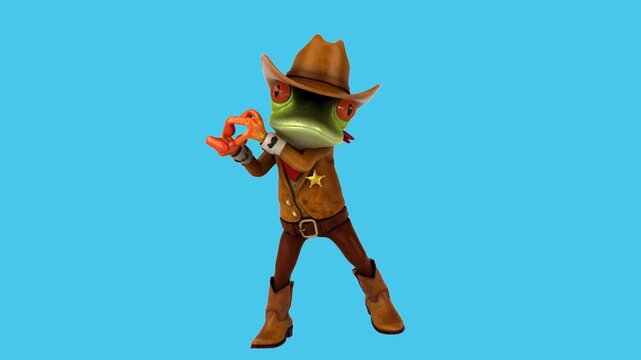 Fun 3D cartoon frog dancing (with alpha channel)