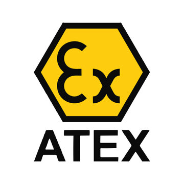 ATEX certification symbol for explosive atmosphere equipment compliance used in hazardous industrial environments