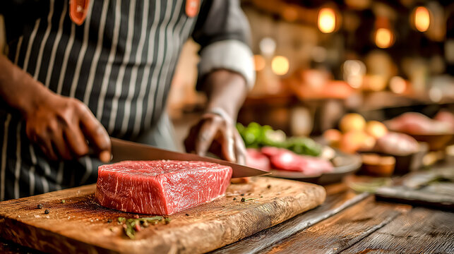 chef plating gourmet dish in restaurant