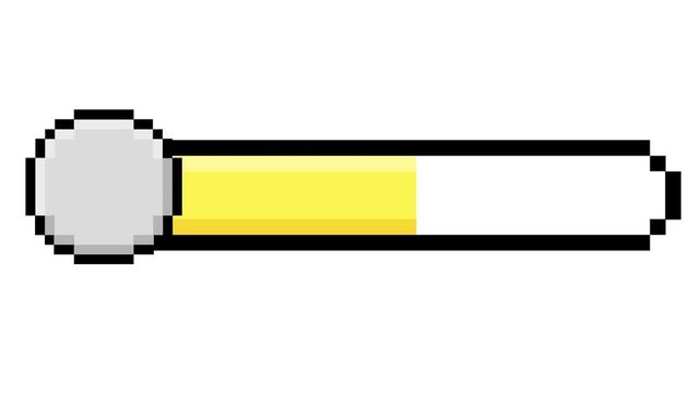 Retro pixel art progress bar for digital interfaces, indicating a loading or completion status