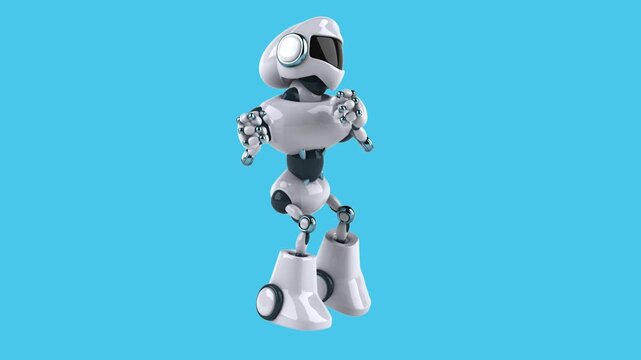 Fun 3D cartoon robot dancing (with alpha channel)