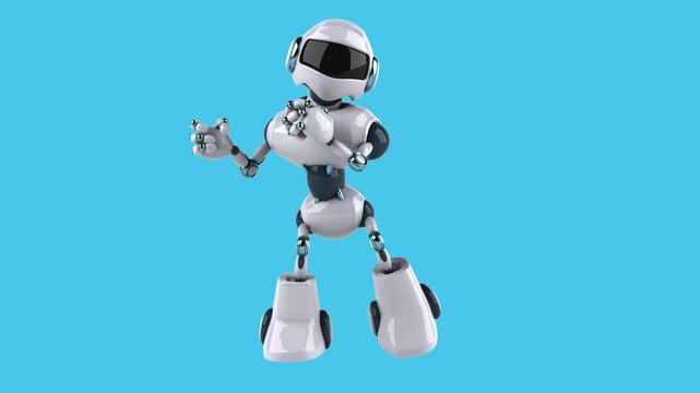 Fun 3D cartoon robot dancing (with alpha channel)