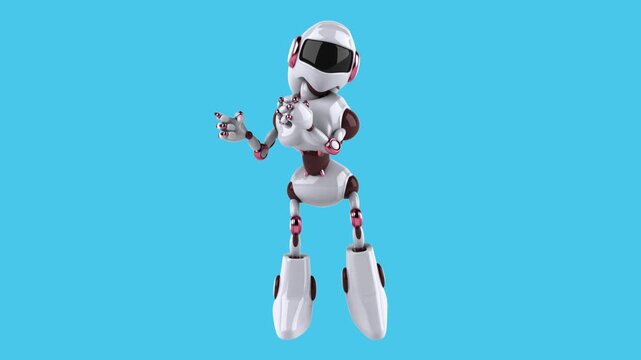Fun 3D cartoon robot dancing (with alpha channel)