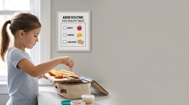 Child preparing healthy breakfast independently in organized kitchen