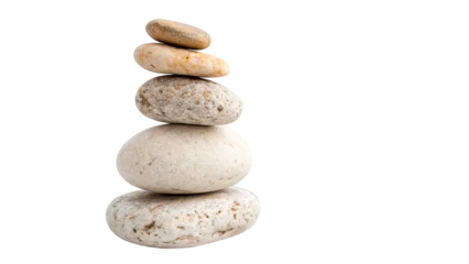 Fotobehang Zen Stack of natural balanced zen stones for meditation wellness spa and mental health harmony concepts isolated on transparent background  © Olga