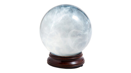 Clear crystal ball or glass sphere for fortune telling magic and professional abstract design concepts isolated on transparent background © Olga
