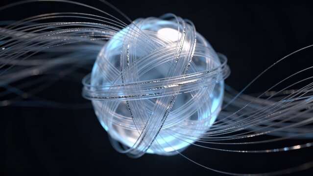 Abstract sphere with flowing lines