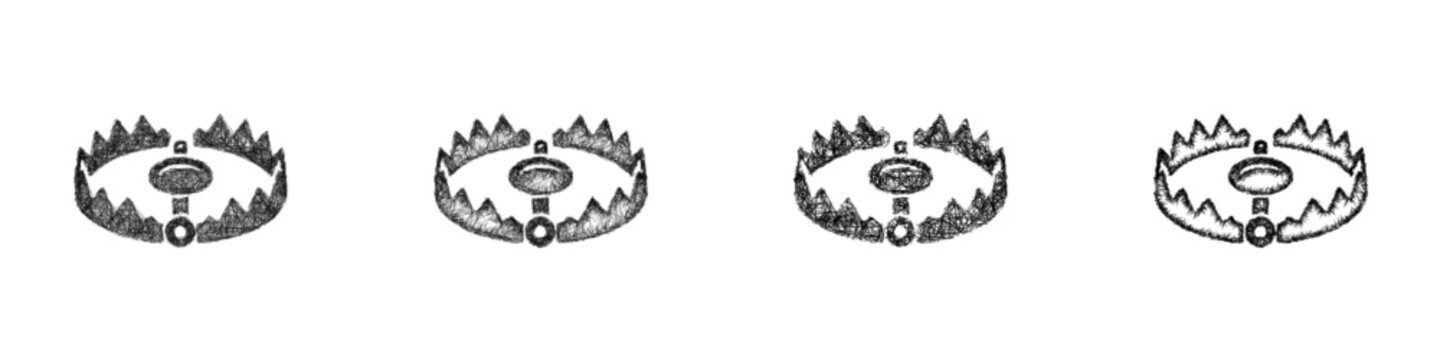 Sketch trap icon design set