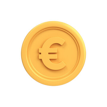 Gold Euro Currency 3D Icon