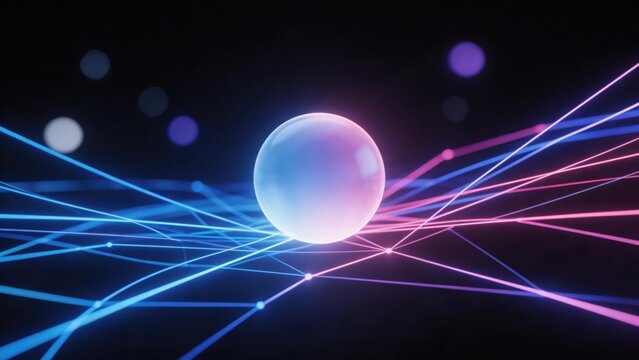Abstract sphere with glowing lines