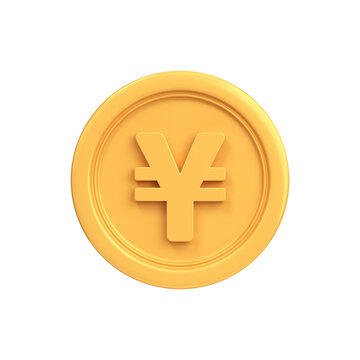Gold Yen Currency 3D Icon